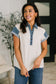 Knowing Me Collared Henley Top