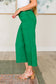 Judy Blue High Rise Control Top Wide Leg Crop Jeans in Kelly Green
