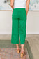 Judy Blue High Rise Control Top Wide Leg Crop Jeans in Kelly Green