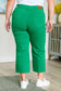 Judy Blue High Rise Control Top Wide Leg Crop Jeans in Kelly Green
