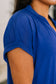Lizzy Bloom Split Neck Blouse in Royal Blue