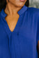 Lizzy Bloom Split Neck Blouse in Royal Blue