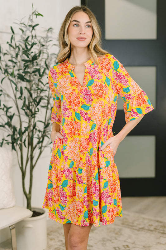 Lizzy Sunday Dress in Leaf Multi Floral