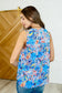 Lizzy Tank Top in Aqua and Pink Tropical Floral