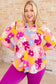 Lizzy Top in Coral and Magenta Painted Floral