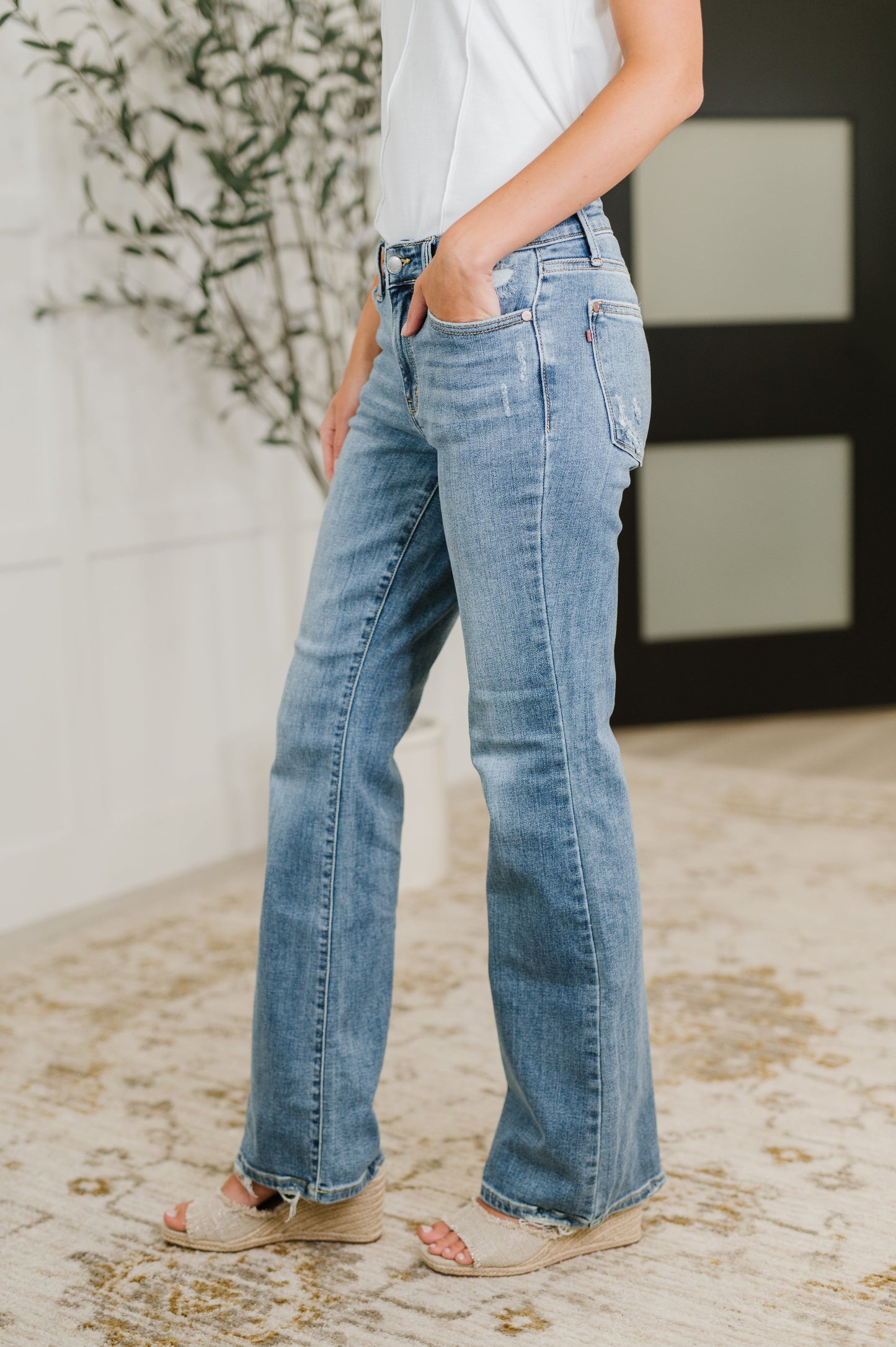 Judy Blue Mid Rise Vintage Wash Bootcut Jeans