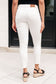 Judy Blue Mid Rise Braided Side Seam Relaxed White Jeans