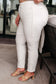 Judy Blue Mid Rise Braided Side Seam Relaxed White Jeans