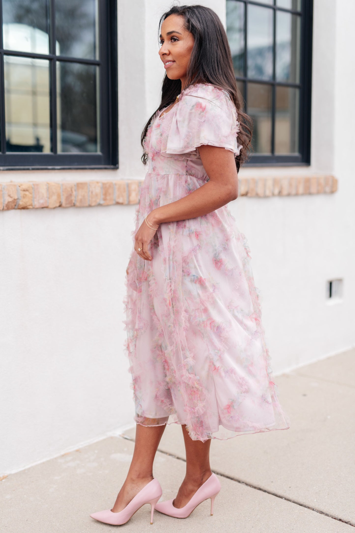 My Little Songbird Flutter Sleeve Dress