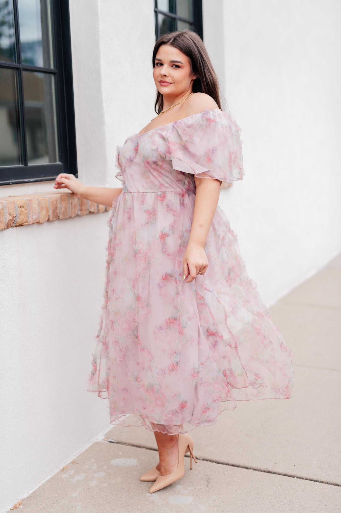 My Little Songbird Flutter Sleeve Dress