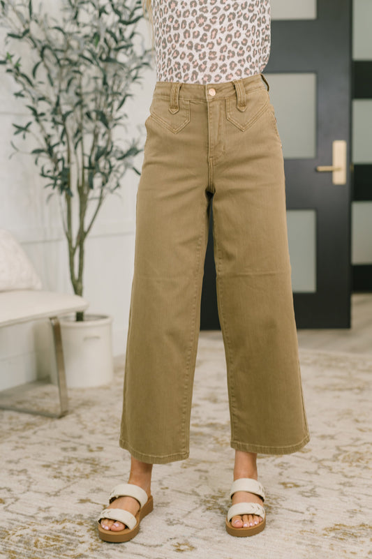 Judy Blue High Waist Wide Leg Ankle Jeans with Vintage Front Yoke