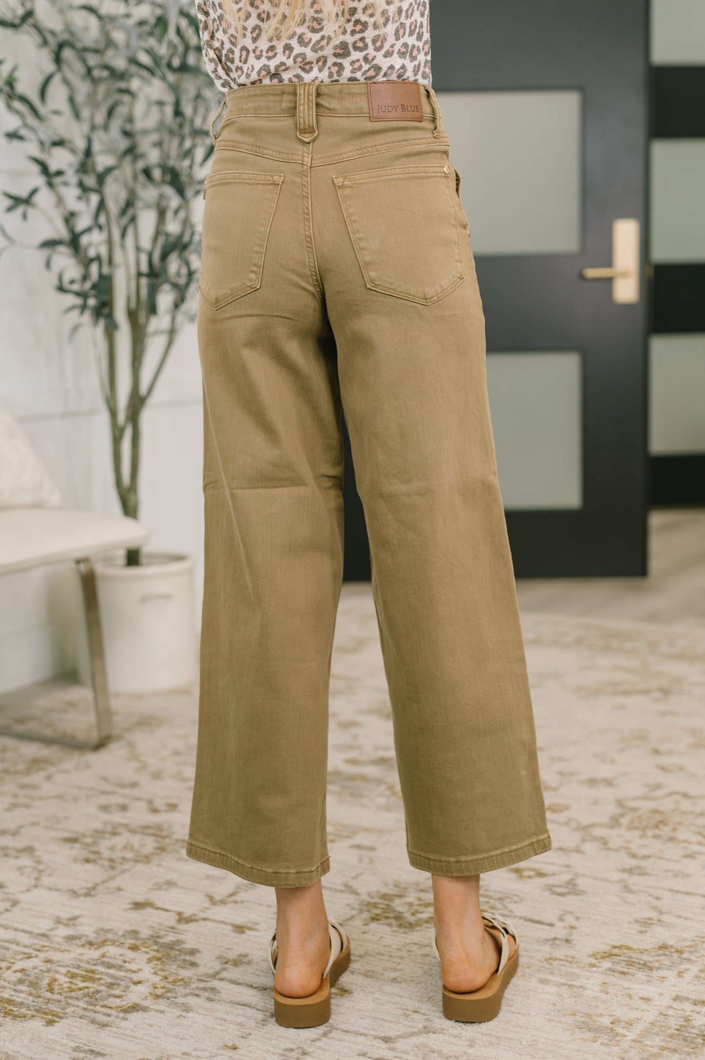 Judy Blue High Waist Wide Leg Ankle Jeans with Vintage Front Yoke