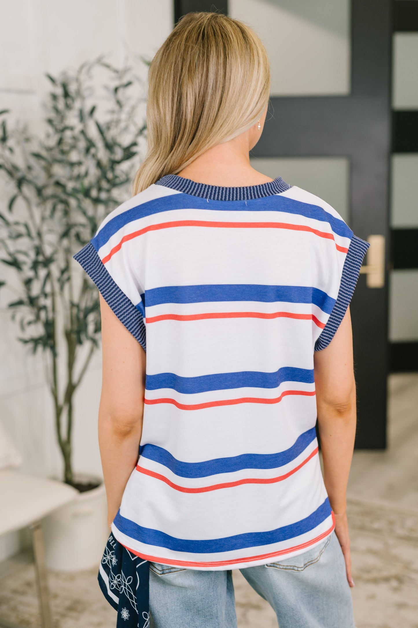 National Beauty Sleeveless Striped Top