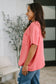 Not That complicated Textured Boxy Tee in Salmon