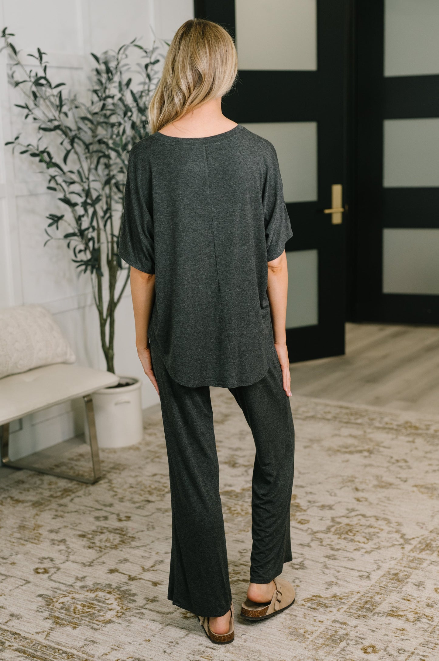 Ol' Reliable Top and Bottom Lounge Set in Charcoal