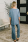 Ol' Reliable Top and Bottom Lounge Set in Dusty Blue