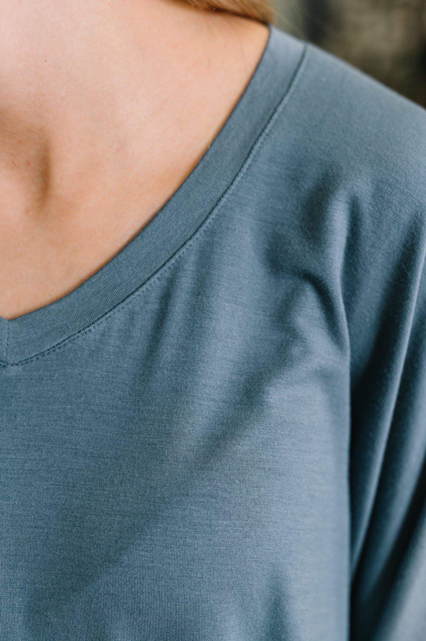 Ol' Reliable Top and Bottom Lounge Set in Dusty Blue