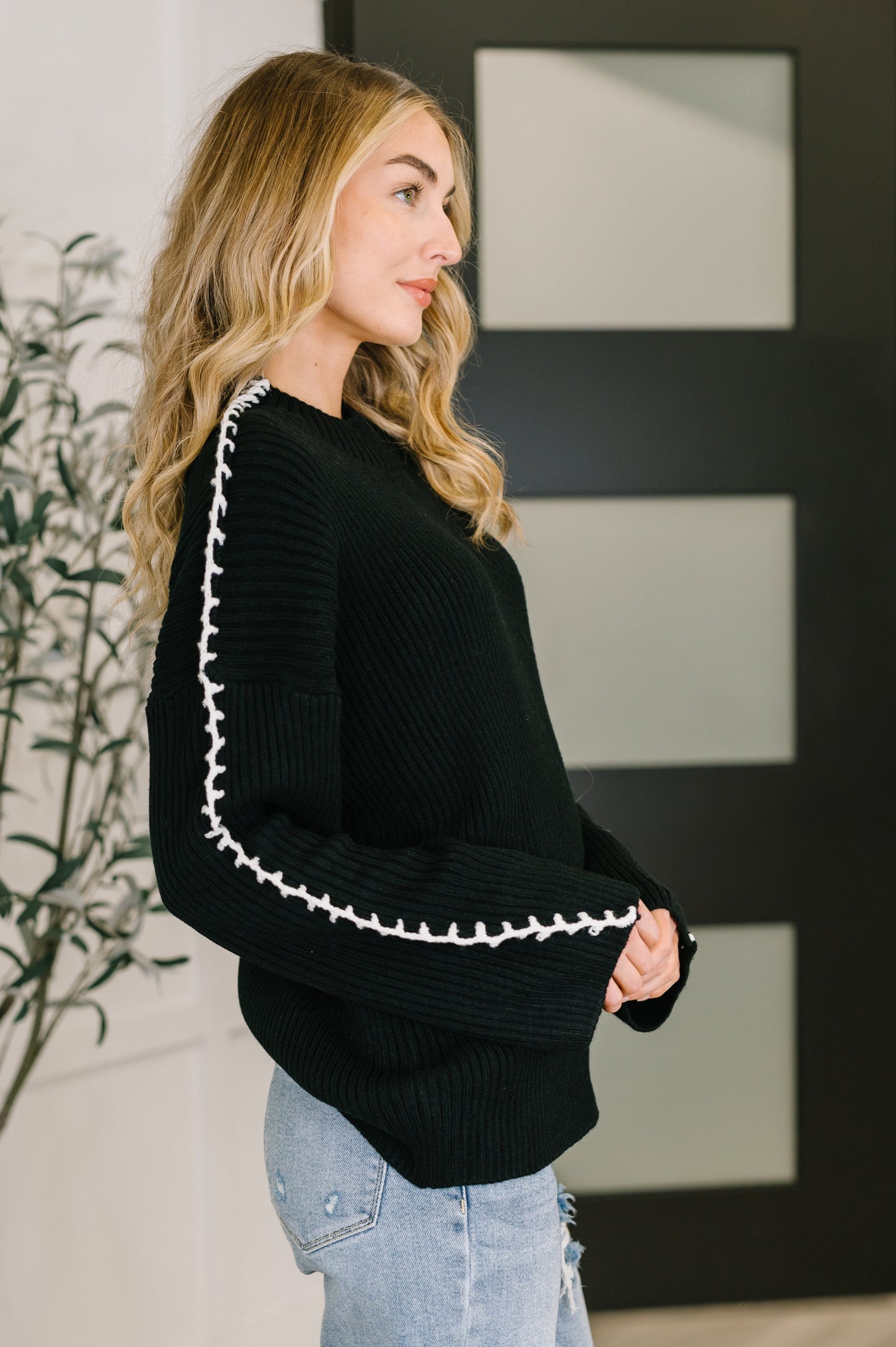 One Stitch at a Time Pullover in Black