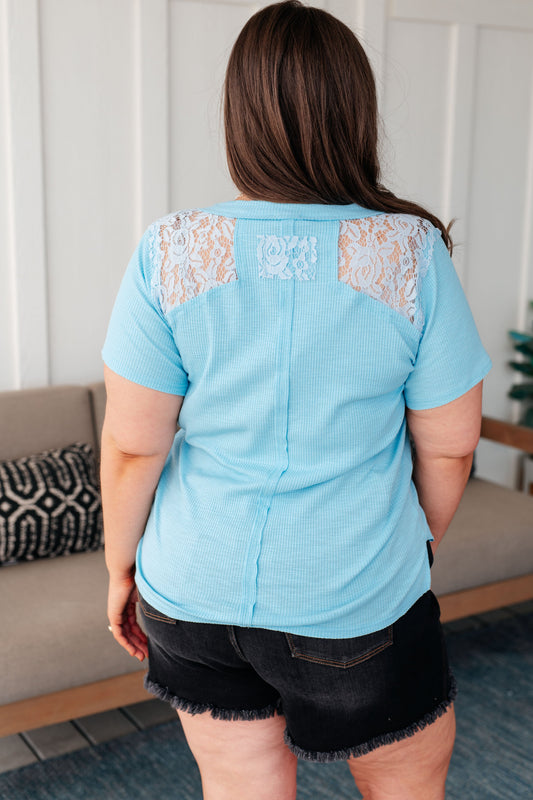 Only Happy When it Rains Lace Detail Top