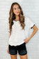 Pinkies Up Knit Top in White