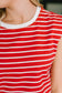 Quite Intimately Striped Muscle Tee in Red