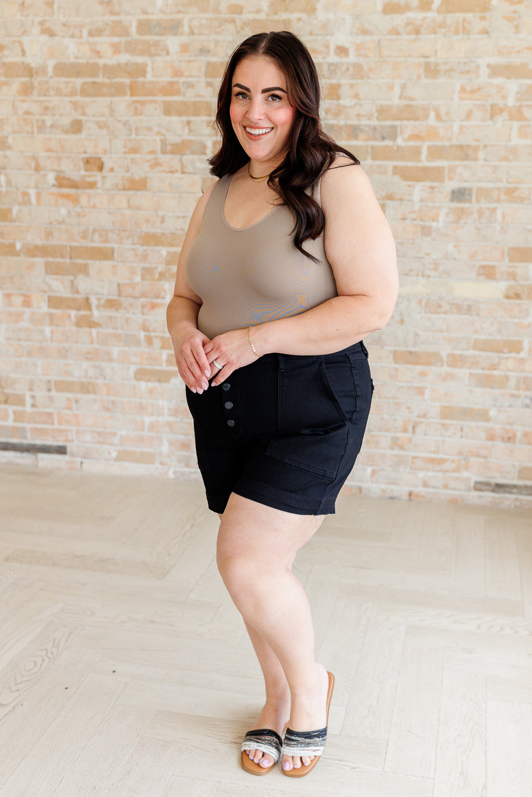 Judy Blue High Rise Button Fly Trouser Shorts