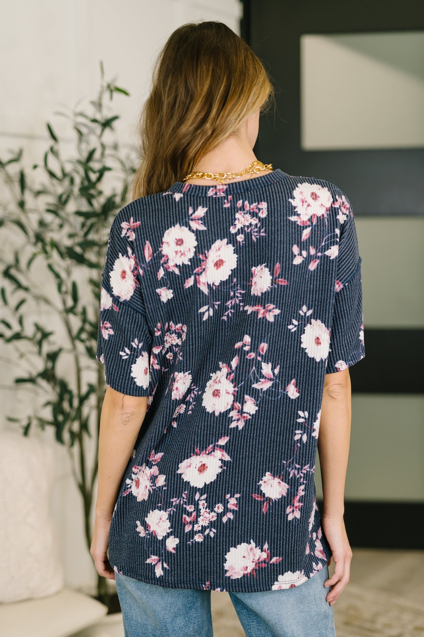 Really Simple Floral Henley Top