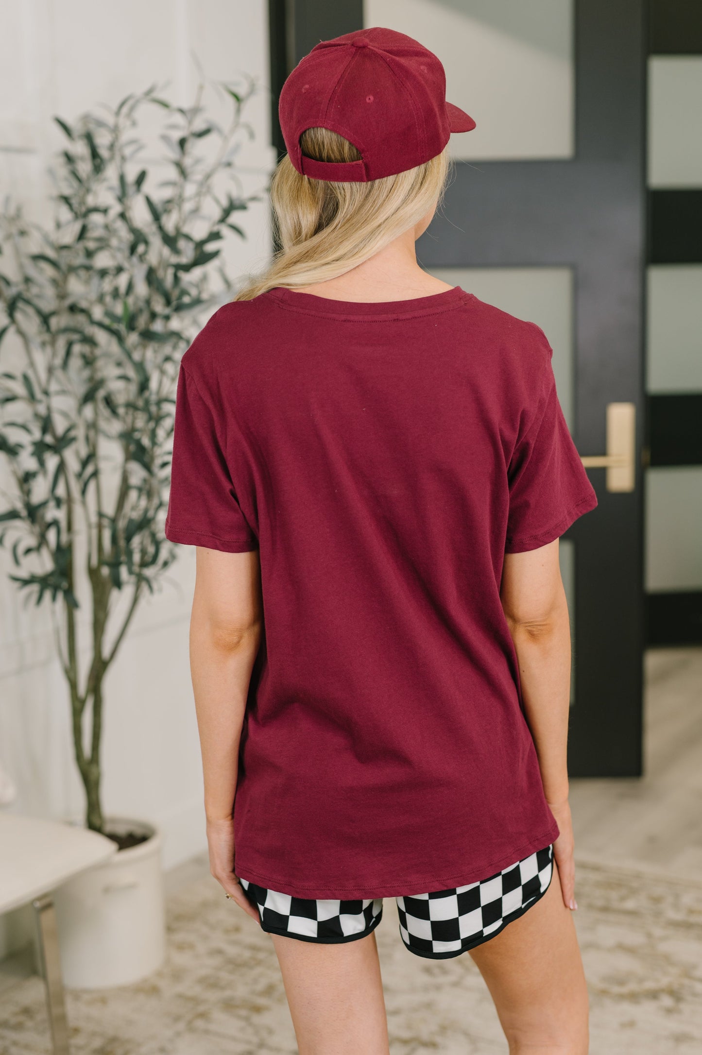 Rest Assured Basic Relaxed Tee in Cabernet