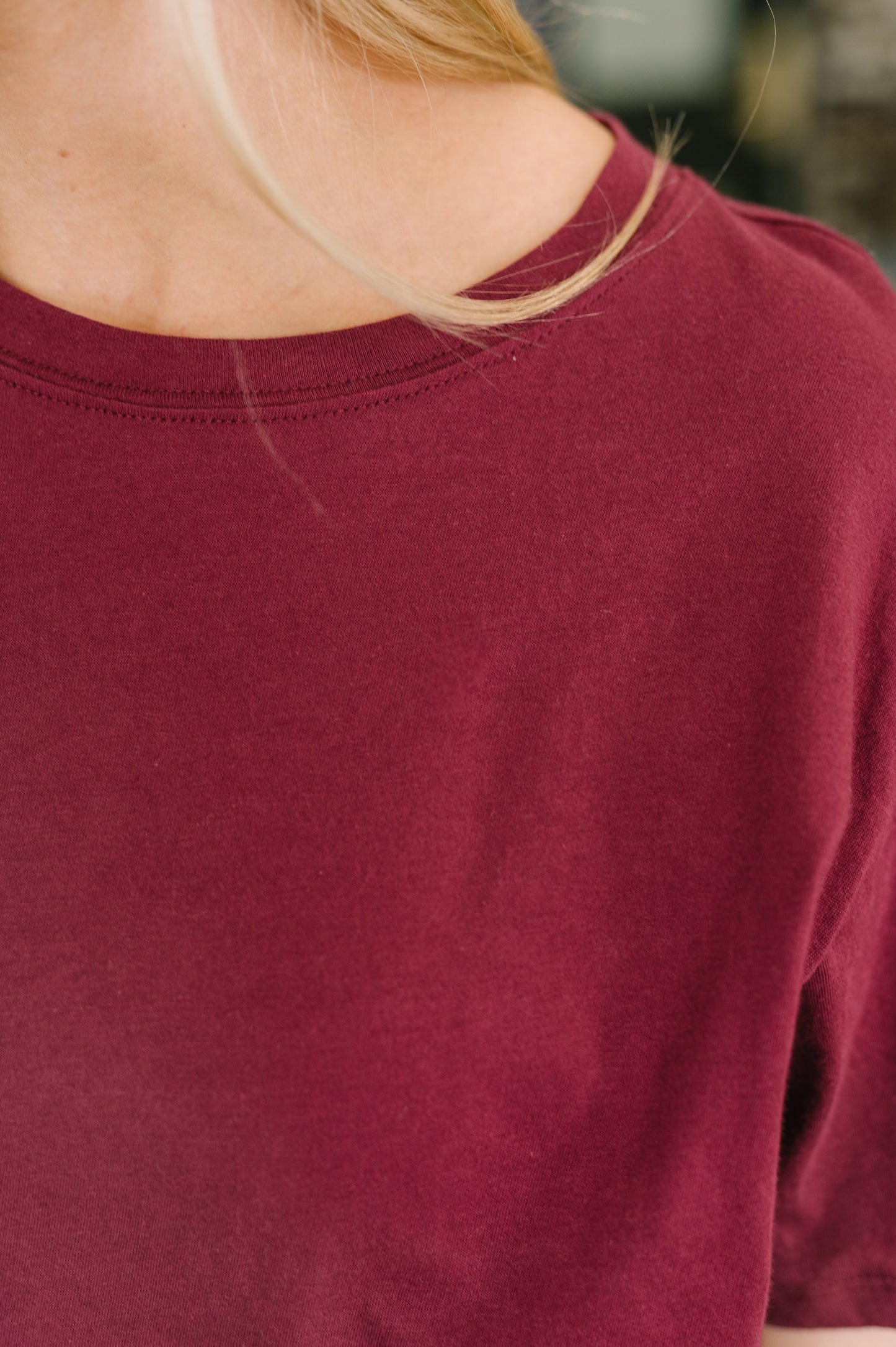 Rest Assured Basic Relaxed Tee in Cabernet
