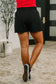 Rile Me Up High Waisted Shorts in Black