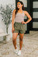 Rile Me Up High Waisted Shorts in Dusty Olive