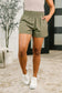 Rile Me Up High Waisted Shorts in Dusty Olive