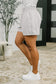 Rile Me Up High Waisted Shorts in Light Grey