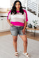Rows Of Rose Short Sleeve Knit Top