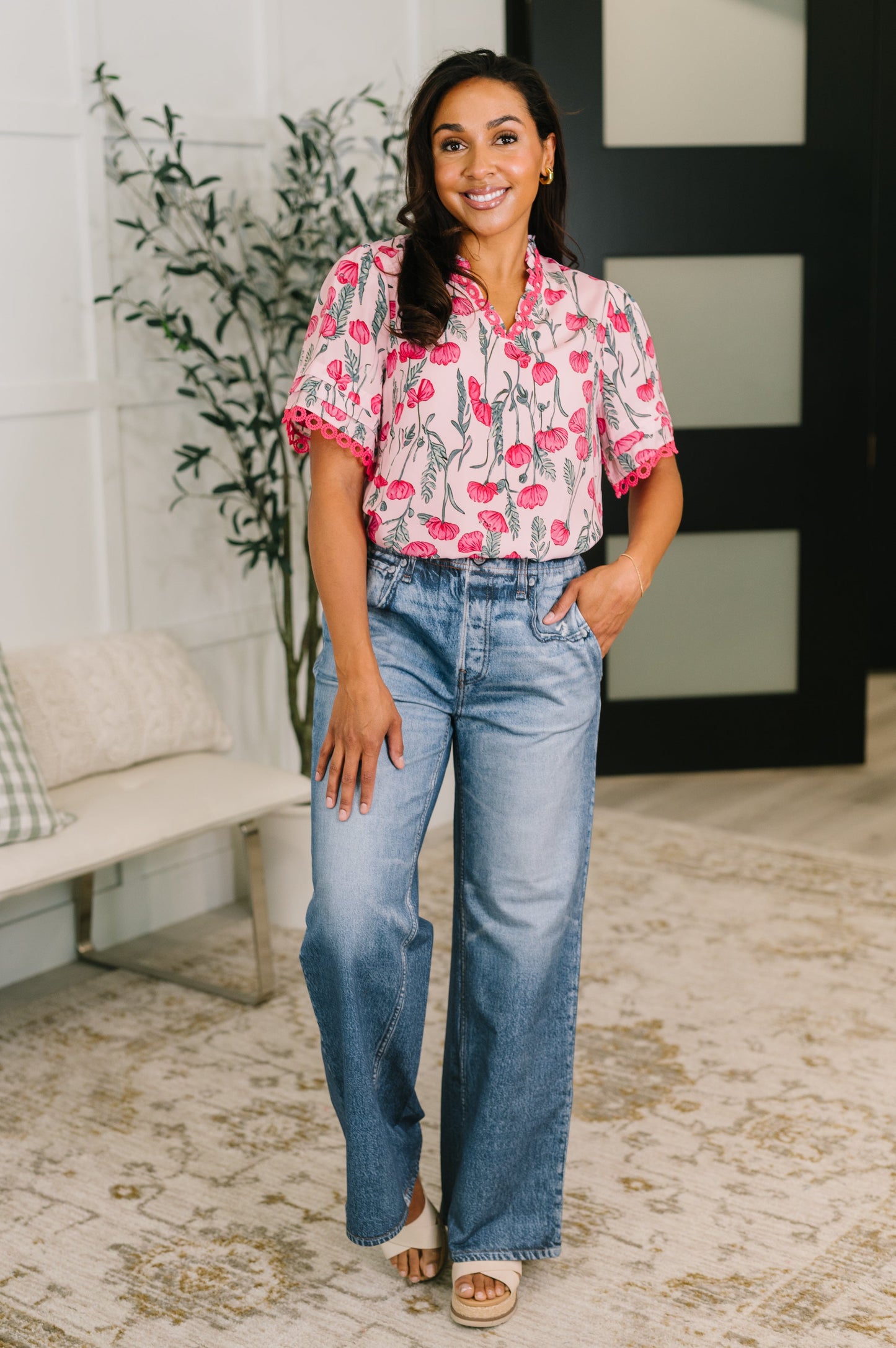 Show me Now Trim Detail Blouse