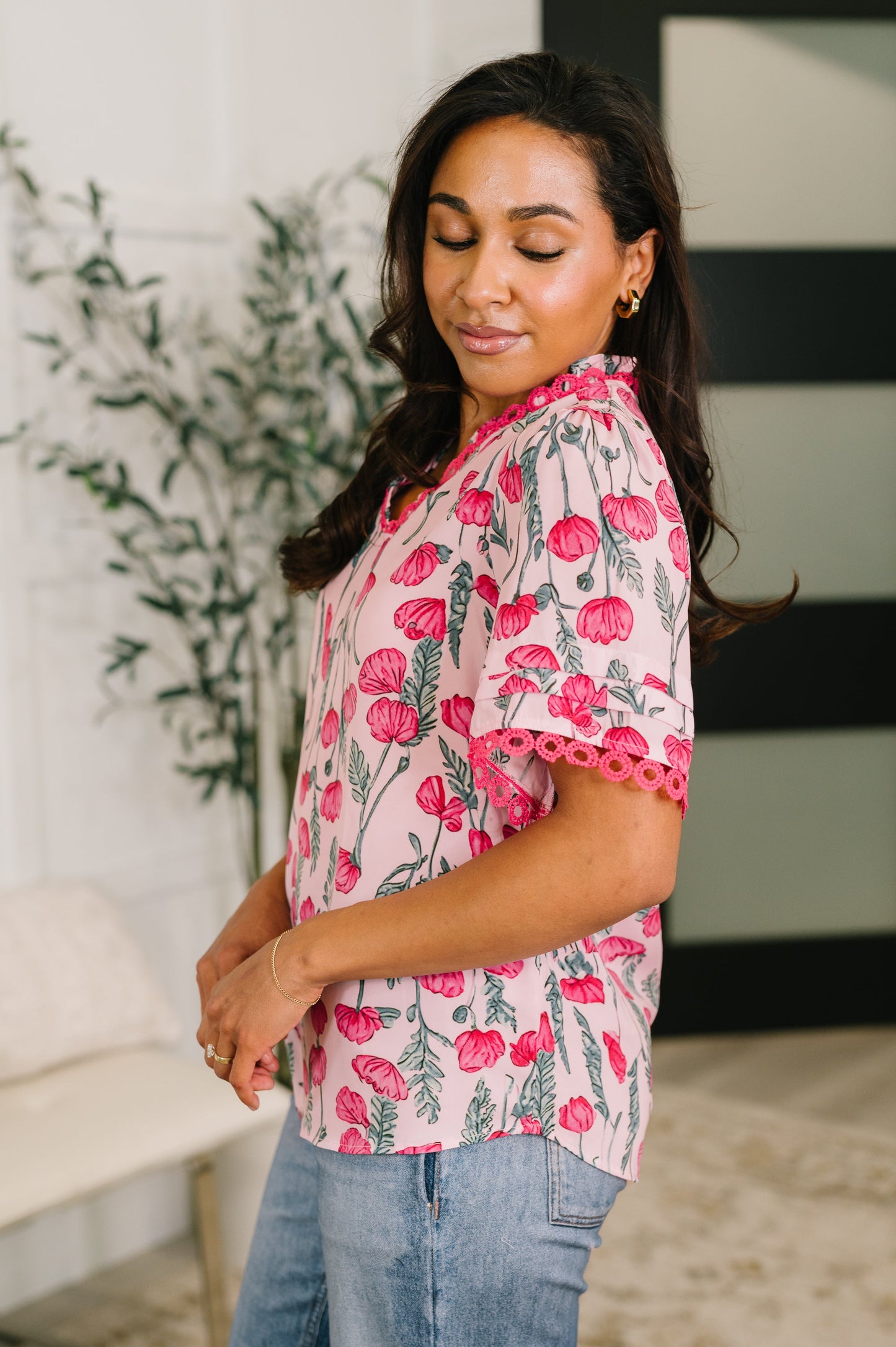 Show me Now Trim Detail Blouse