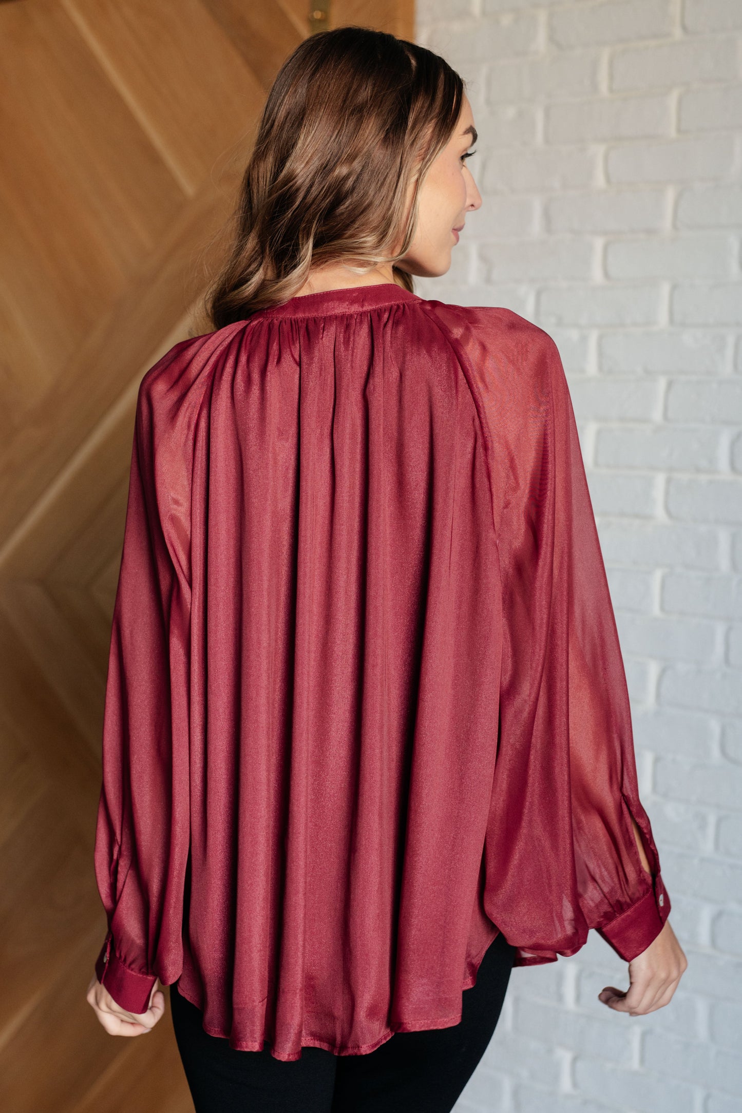 Smiles and Pouts Bat Sleeve Button Down Shirt