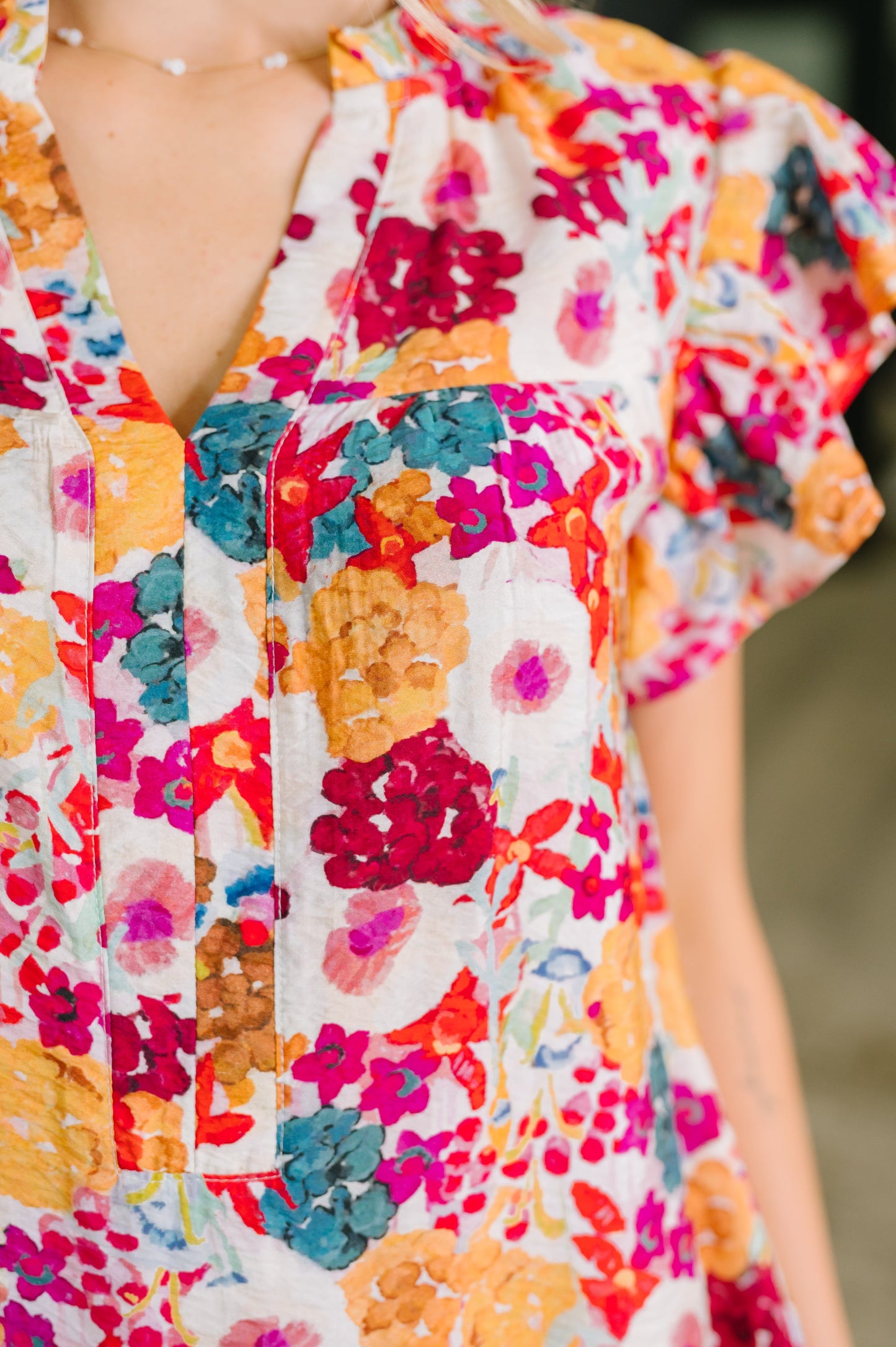 Start of Something Great Flutter Sleeve Floral Dress