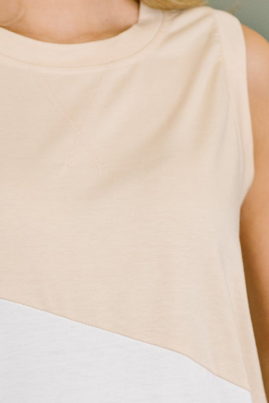 Steady Increase Color Block Sleeveless Top