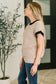 Sure Seems Sweet Contrast Trim Short Sleeve Sweater