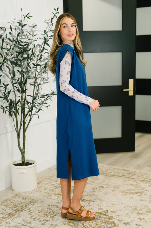 Sweet Like That Casual Dress in Light Navy