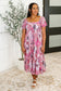 Sweetheart Club Square Neck Floral Dress