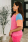 Textured Tones Color Block Top