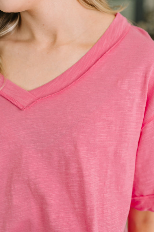 Thanks To You Relaxed Tee in Pink