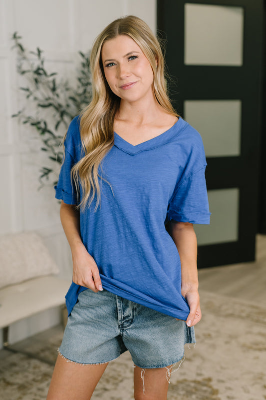 Thanks To You Relaxed Tee in Royal Blue