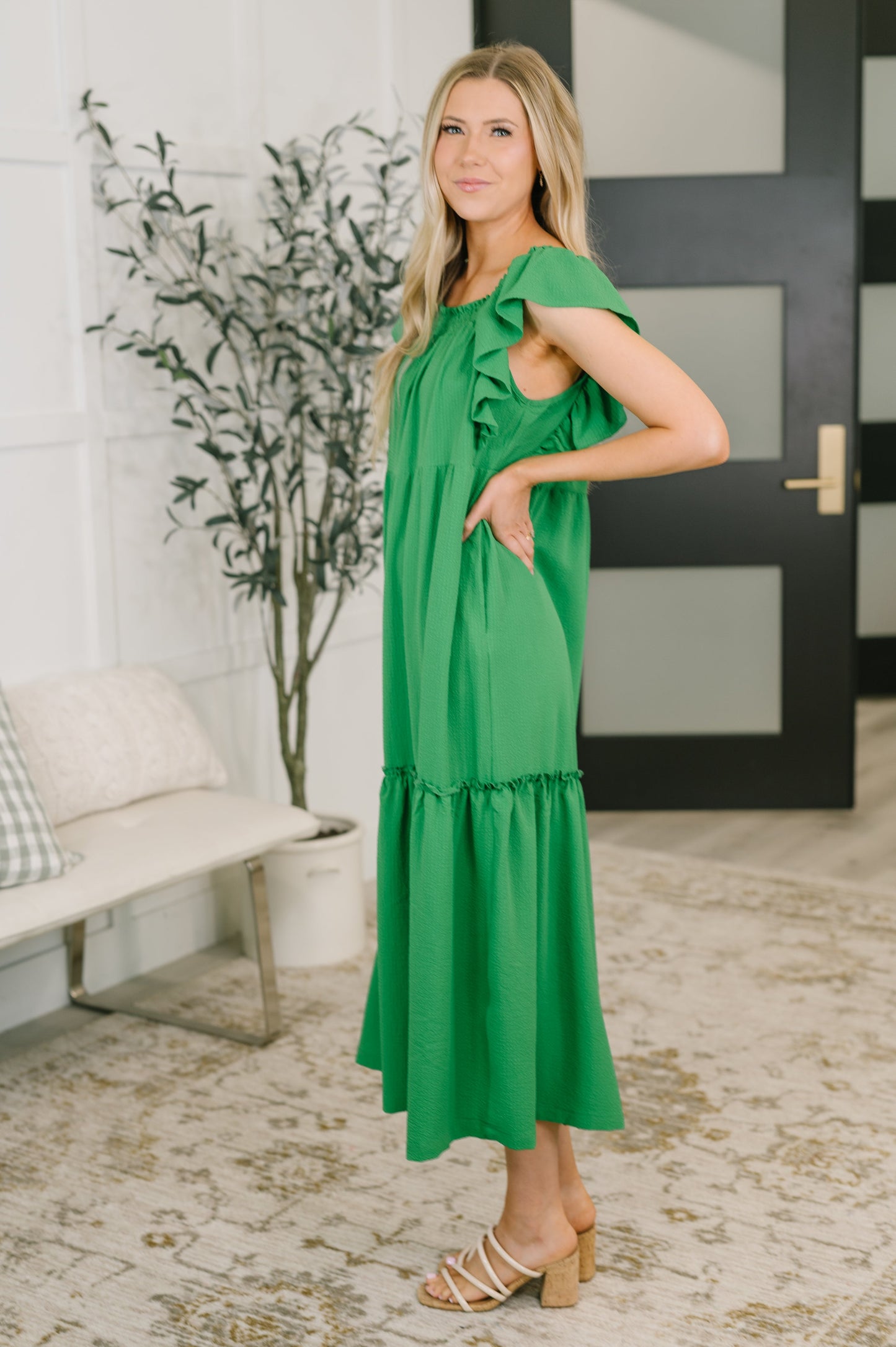 The Way We Were Square Neck Midi Dress