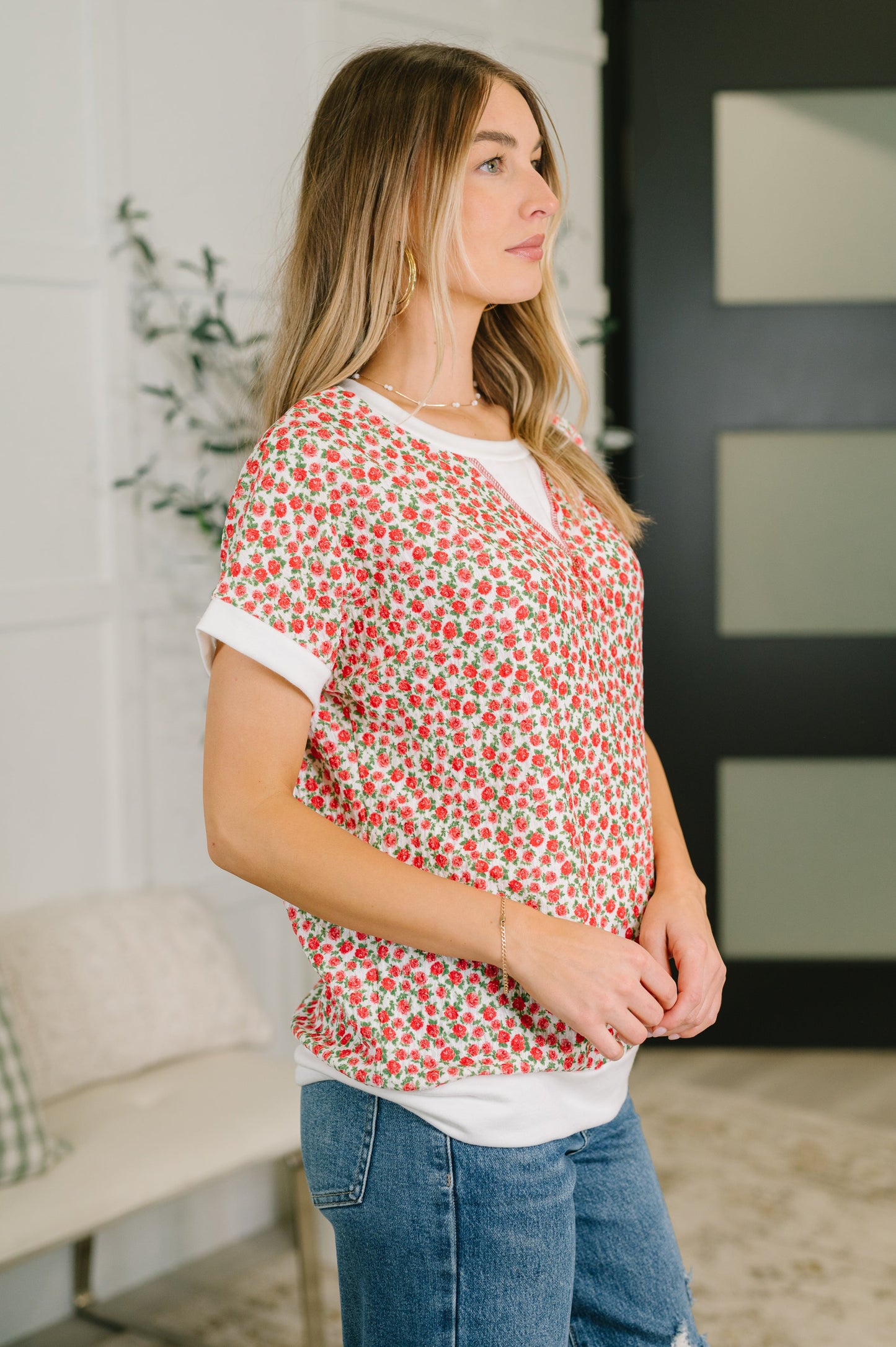 Vivid Memories Relaxed Top in Tomato Red