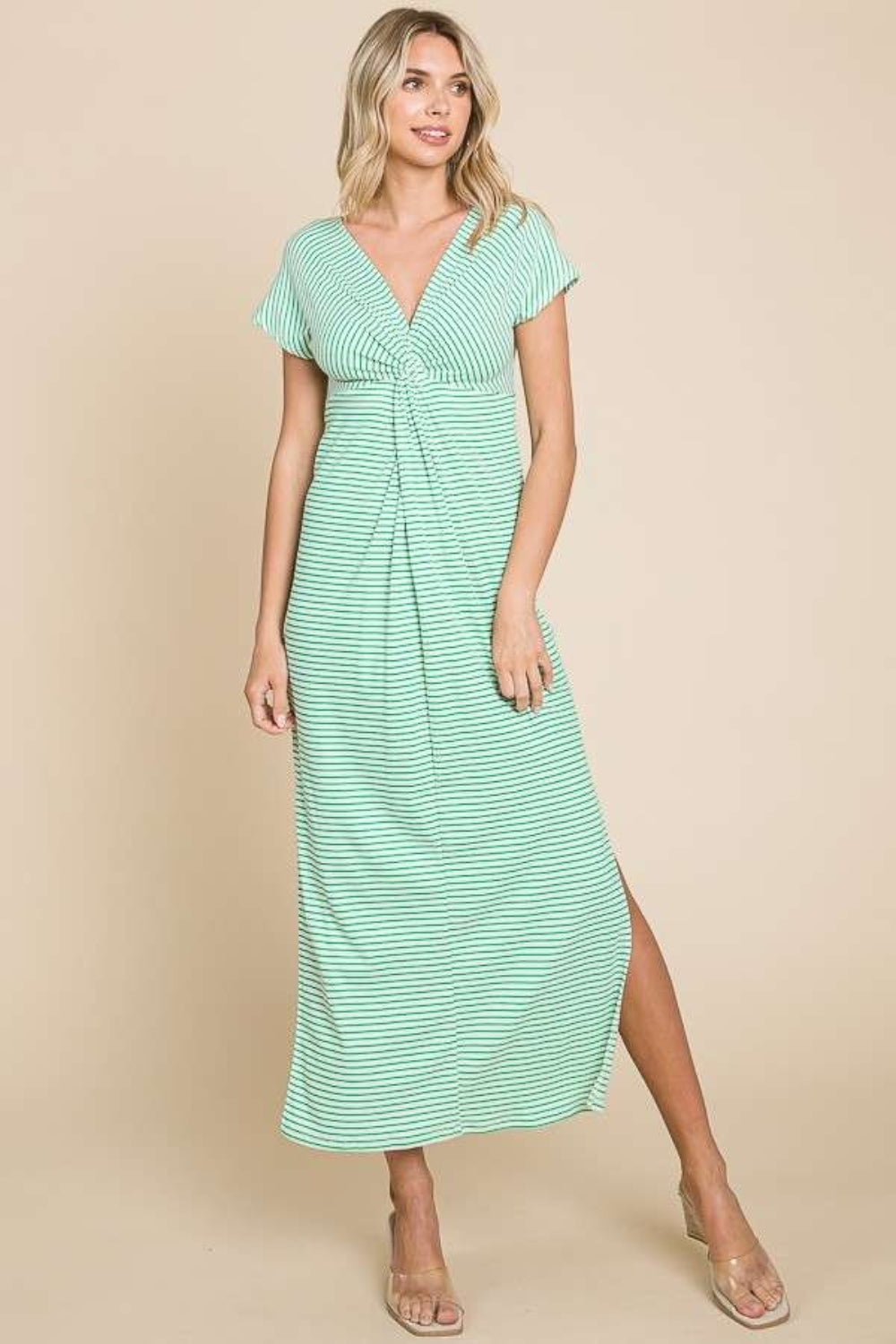 Striped Twisted Detail Dress