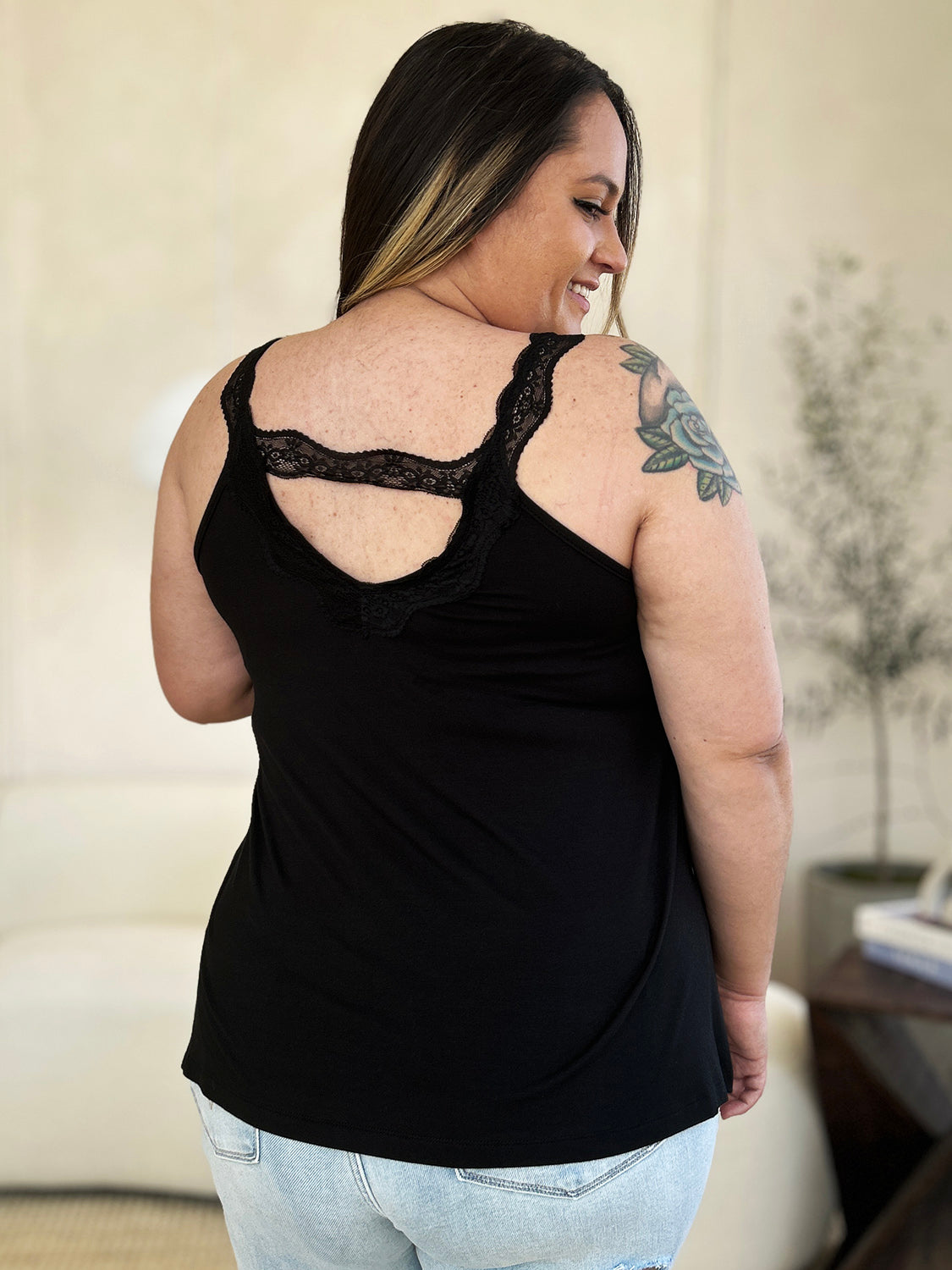 Lace Detail V-Neck Cutout Cami - 5 colors