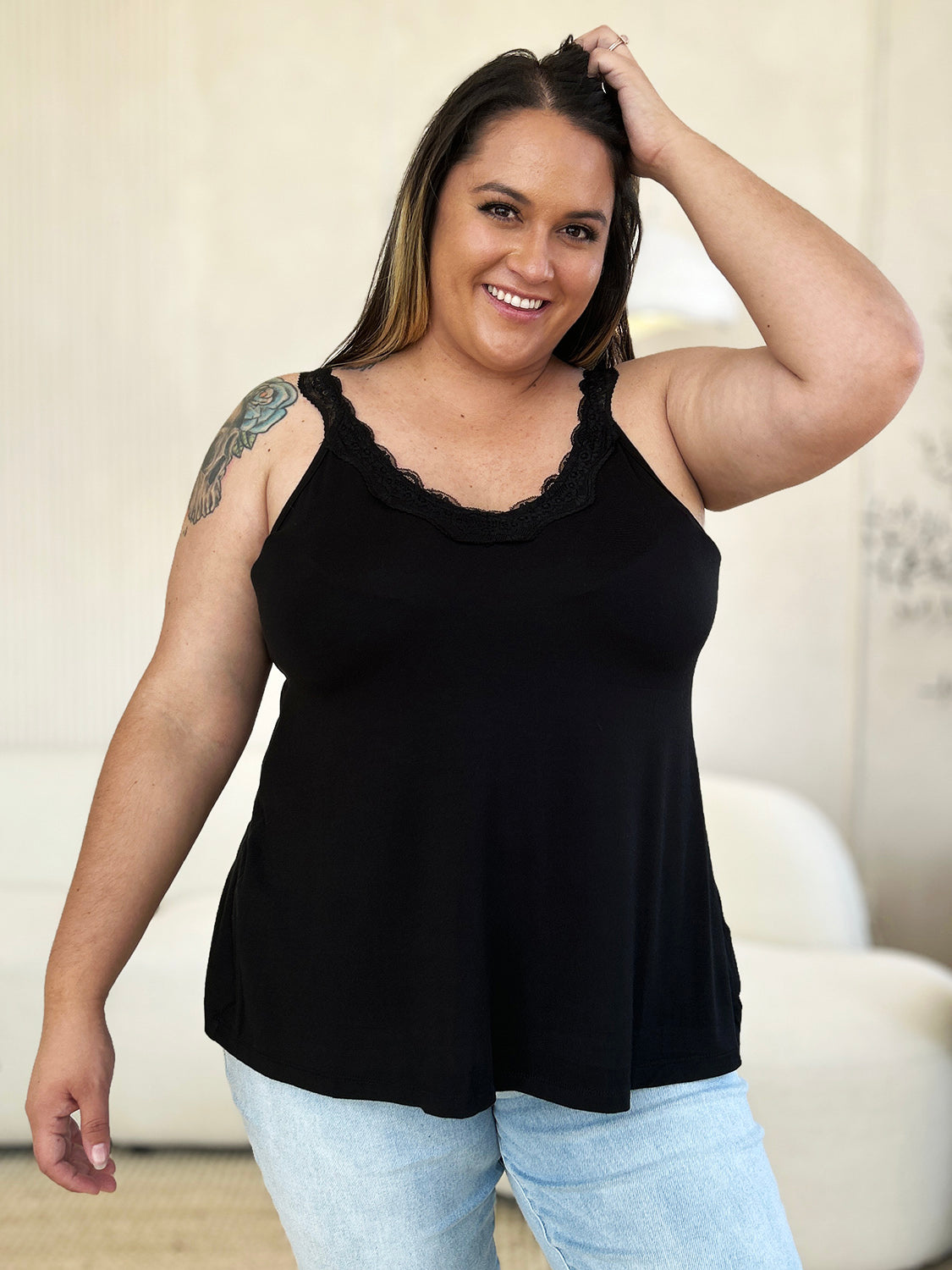 Lace Detail V-Neck Cutout Cami - 5 colors